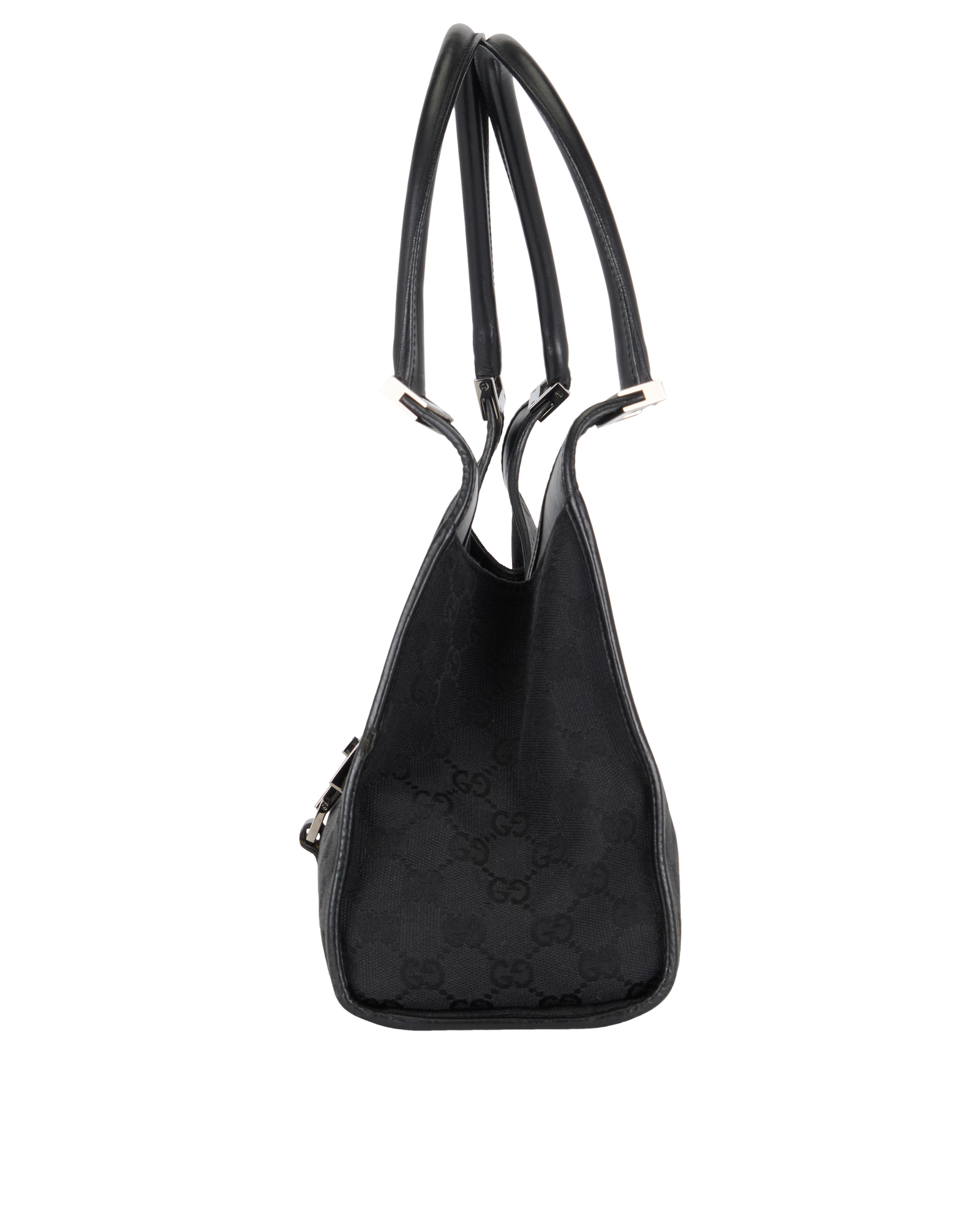 Vintage GG Jackie, &pound;310, Handbags, Black, Canvas/Leather, Bottom view